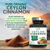 Health Nutrition Naturals Ceylon Cinnamon, cápsulas veganas para una rutina antioxidante.