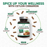 Health Nutrition Naturals Ceylon Cinnamon, envase de EE. UU. destacando pureza orgánica.