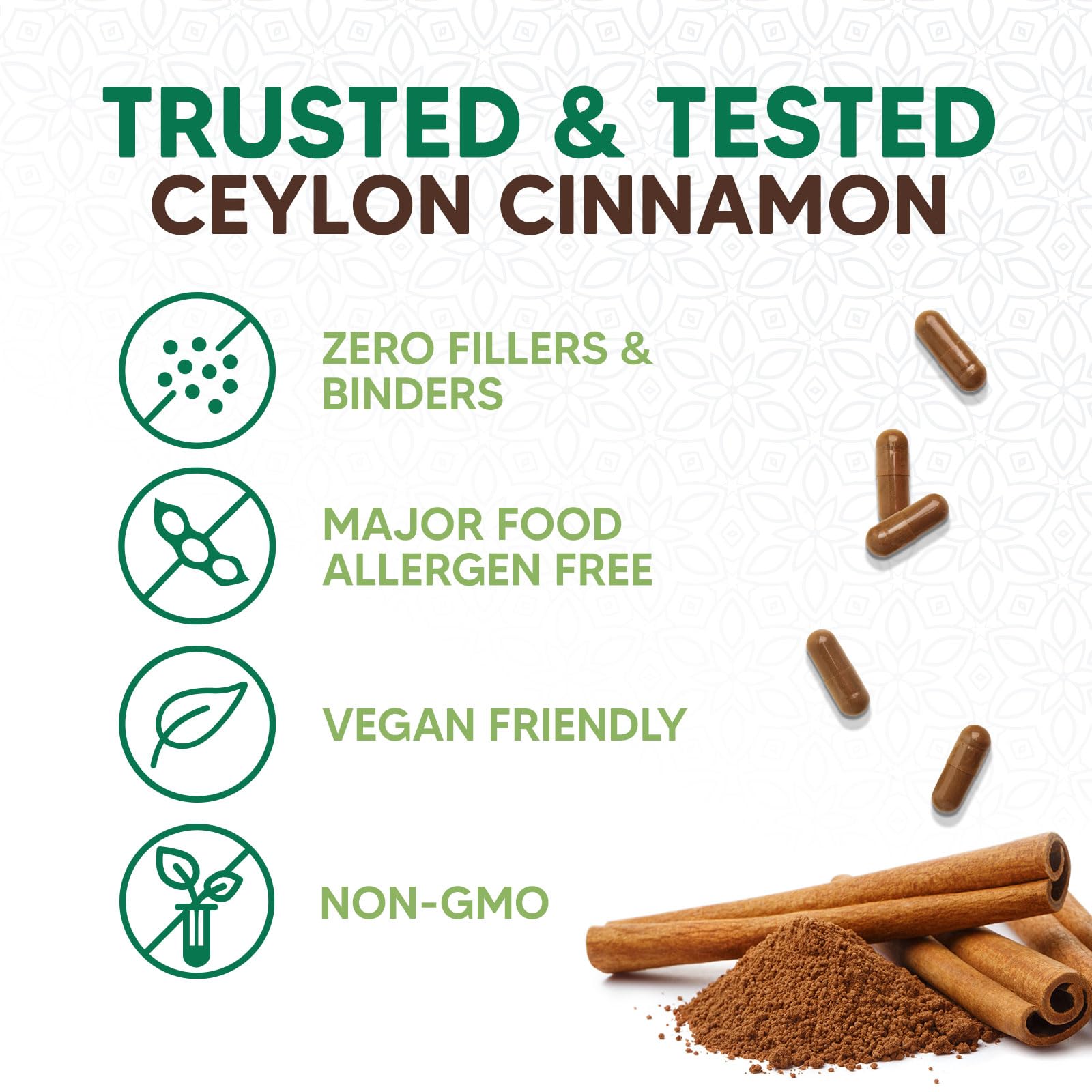 Health Nutrition Naturals Ceylon Cinnamon, etiqueta certificada y canela verdadera.