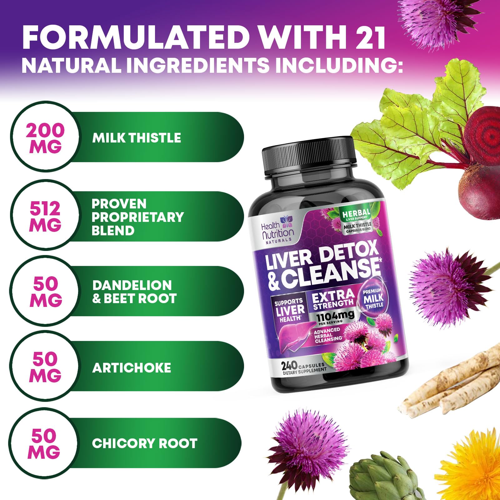 Health Nutrition Naturals extracto de alcachofa para detox hepático