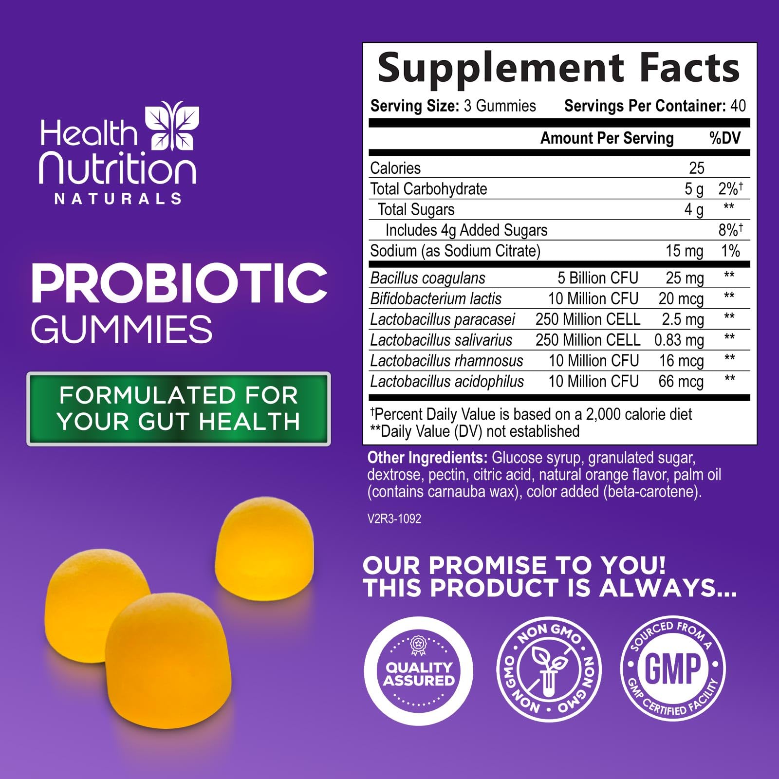 Health Nutrition Naturals gominolas-probioticas-textura-dulce: sabor agradable para la rutina diaria.