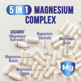 Health Nutrition Naturals Magnesio Complex cápsulas malato con citrato para mejor disponibilidad.