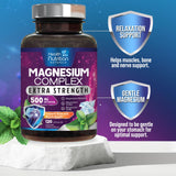 Health Nutrition Naturals Magnesio Complex frasco junto a equipo de entrenamiento.