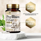 Health Nutrition Naturals Psyllium Husk Capsules etiqueta natural para salud digestiva.