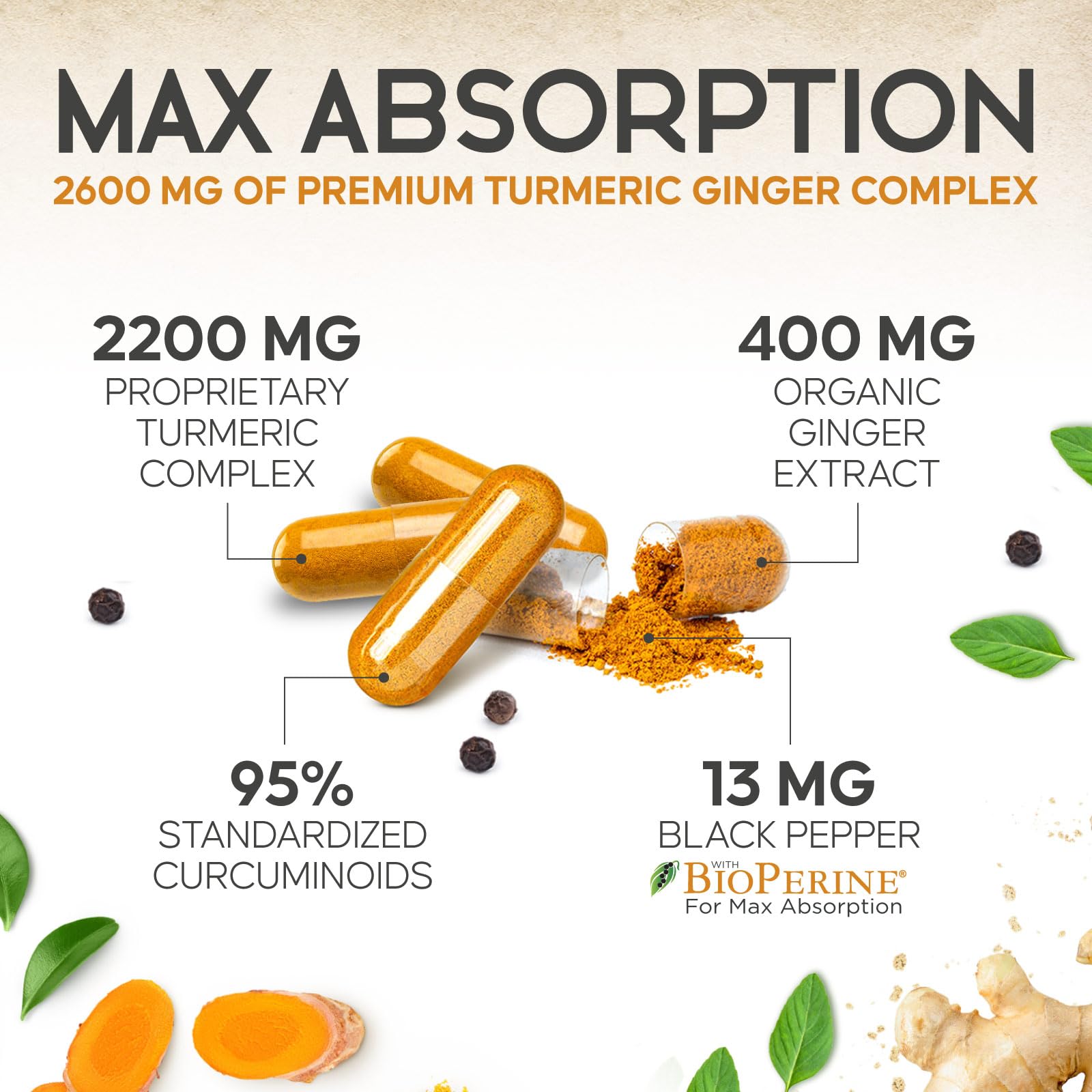 Health Nutrition Naturals Turmeric Curcumin, BioPerine para mejor absorción