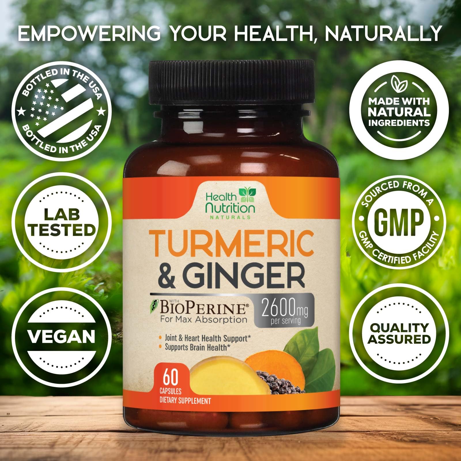 Health Nutrition Naturals Turmeric Curcumin, dosificador para porción precisa