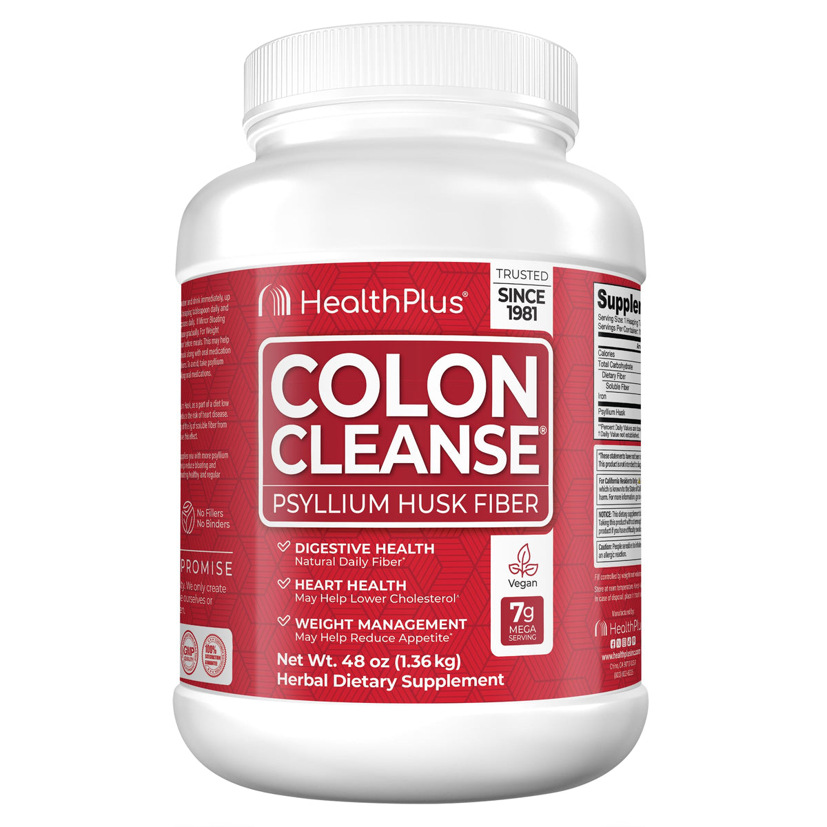 Health Plus Colon Cleanse: botella visible para apoyo digestivo diario
