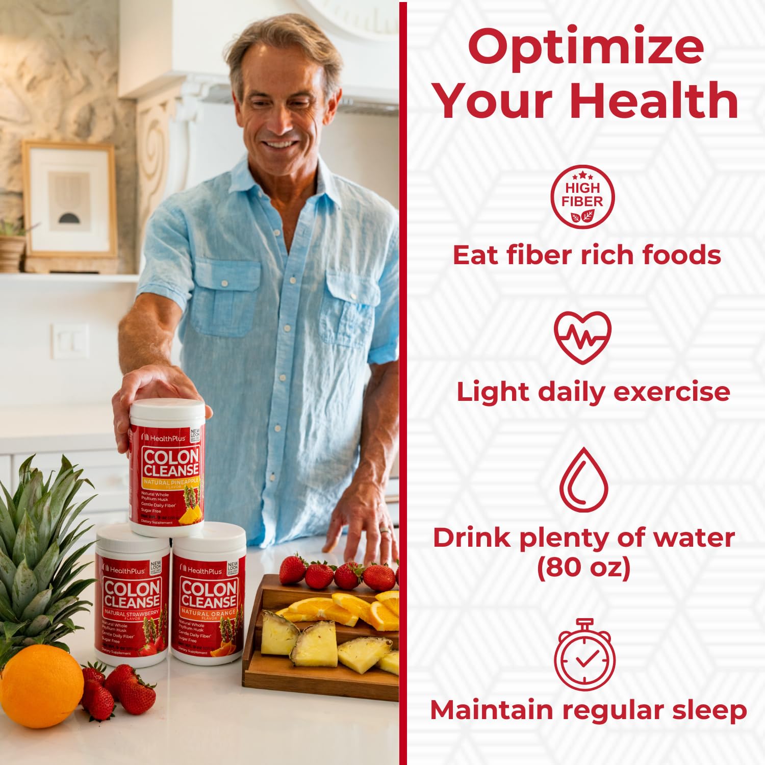 Health Plus Colon Cleanse: mezcla en agua, rápida y fácil de tomar