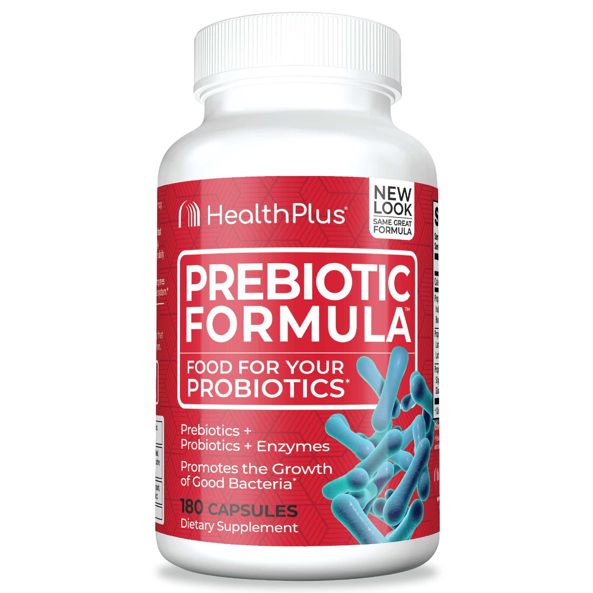 Health Plus Prebiotic Formula, botella de cápsulas, apoyo digestivo diario