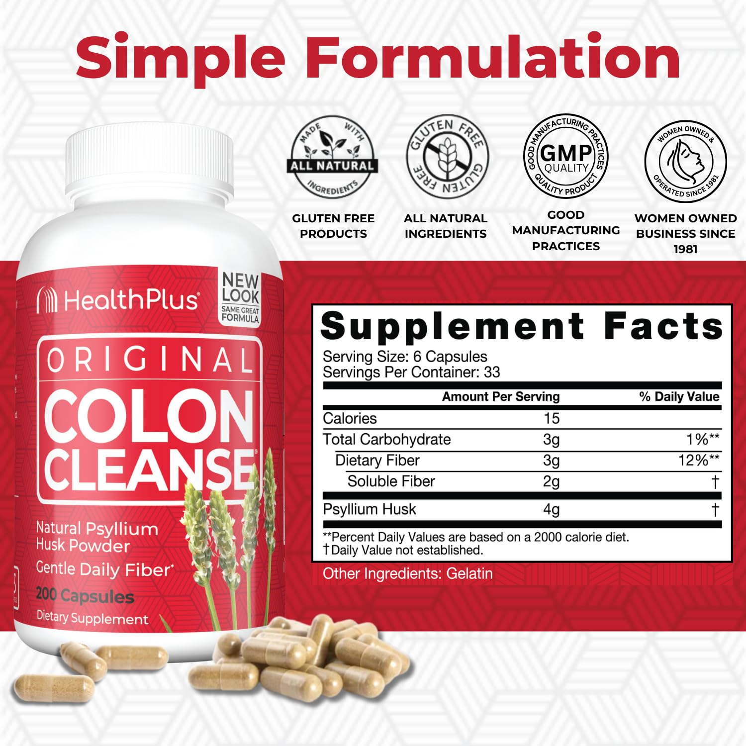 Health Plus psyllium-husk-capsulas: la fibra natural para movimientos intestinales suaves.