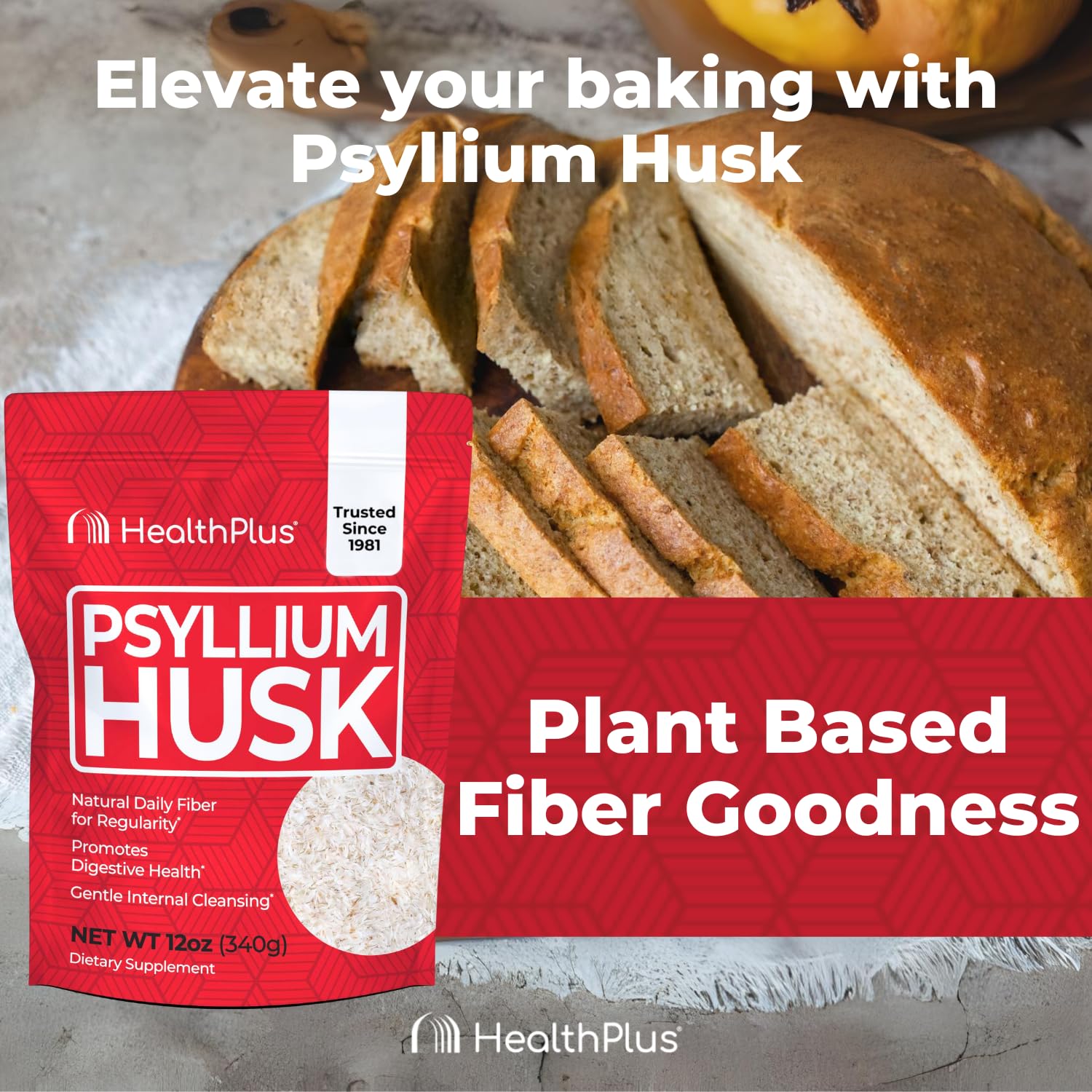 Health Plus Psyllium Husk, mezcla en líquido, se disuelve rápido para la rutina diaria.