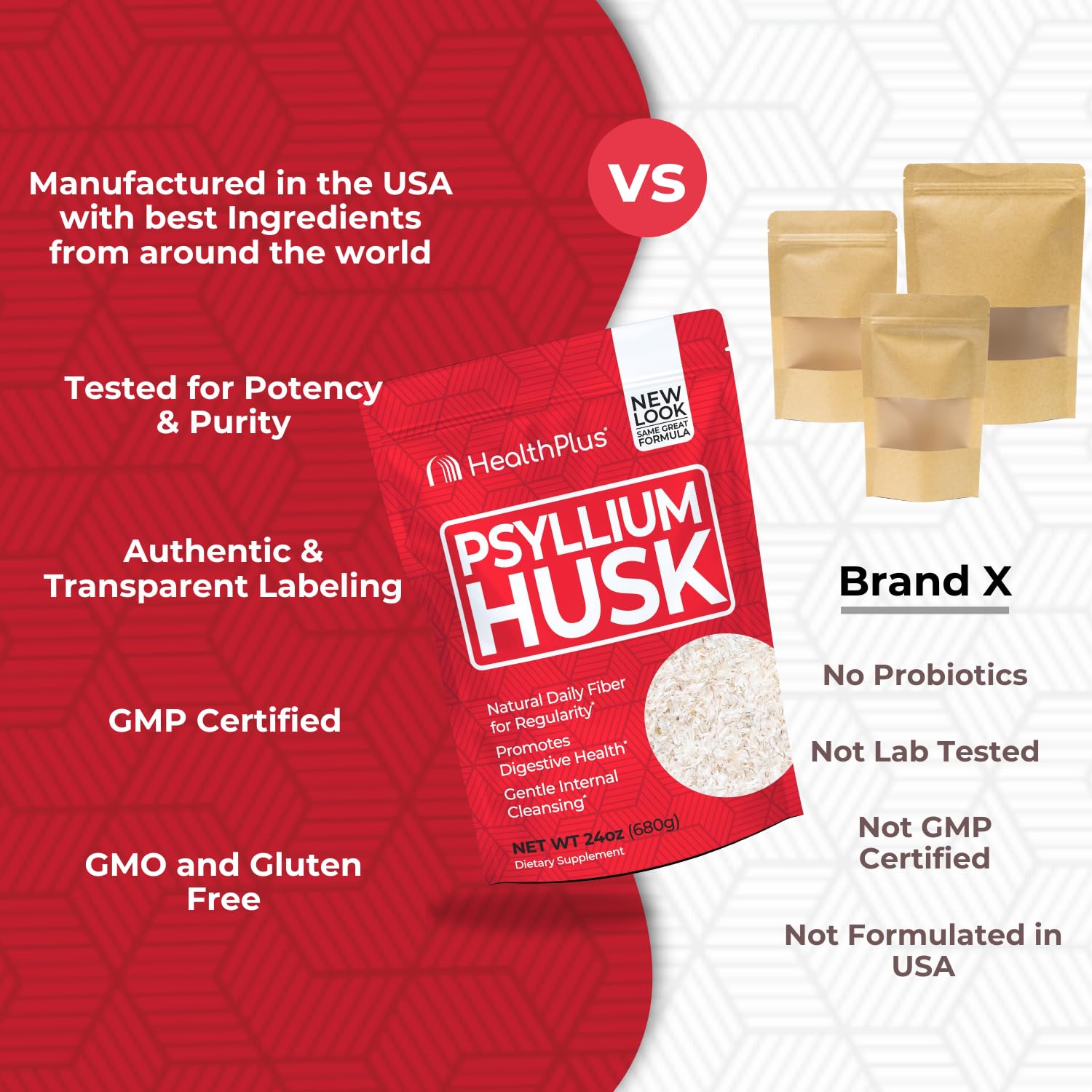 Health Plus Psyllium Husk, uso en cocina, ideal para batidos y horneados con fibra.