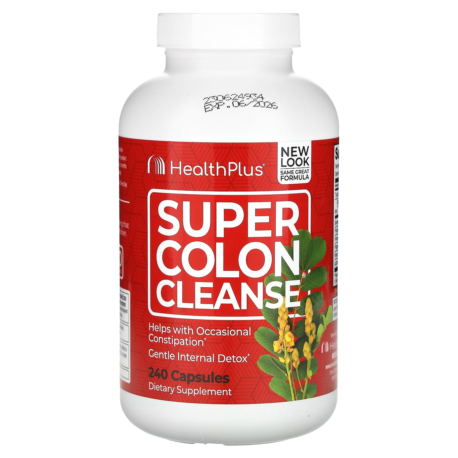 Health Plus Super Colon Cleanse: botella de cápsulas, apoyo digestivo suave