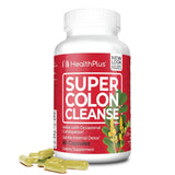 Health Plus Super Colon Cleanse: botella con cápsulas para apoyo digestivo suave.
