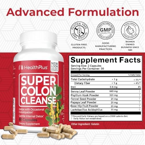Health Plus Super Colon Cleanse: cápsulas que favorecen la regularidad intestinal diaria.