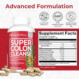 Health Plus Super Colon Cleanse cápsulas: dosis diaria para apoyar la digestión y la comodidad.