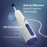 Health Solutions SinuPulse Viajero muestra irrigación nasal pulsátil