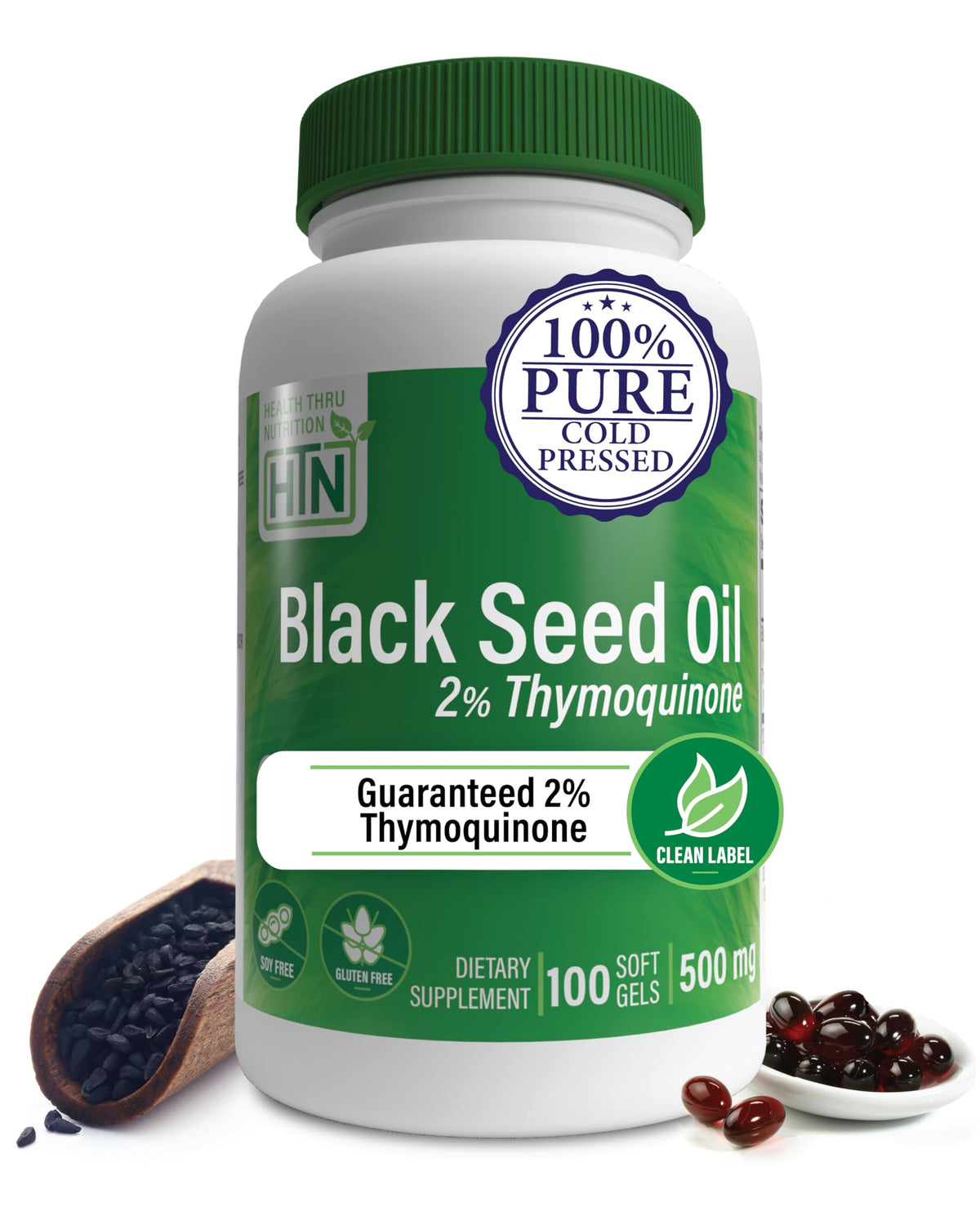 Health Thru Nutrition aceite de semilla negra en cápsulas suaves para apoyar el metabolismo