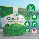 Health Thru Nutrition Creatina Monohidratada Micronizada, cuchara incluida, dosis diaria cómoda