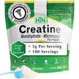 Health Thru Nutrition Creatina Monohidratada Micronizada, pote 500 g, energía sostenida para entrenos