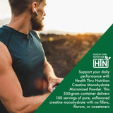 Health Thru Nutrition Creatina Monohidratada Micronizada, sin rellenos, opción limpia para entrenamiento