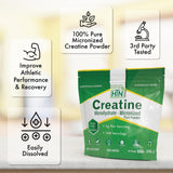 Health Thru Nutrition Creatina Monohidratada Micronizada, textura ultrafina, disolución suave en bebidas