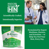 Envase de 500 g de D-Ribosa Health Thru Nutrition.