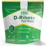Health Thru Nutrition D-Ribosa en polvo, 500 g, para apoyo de energía celular.