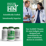 Health Thru Nutrition empaque muestra botella y 360 cápsulas para suministro anual.