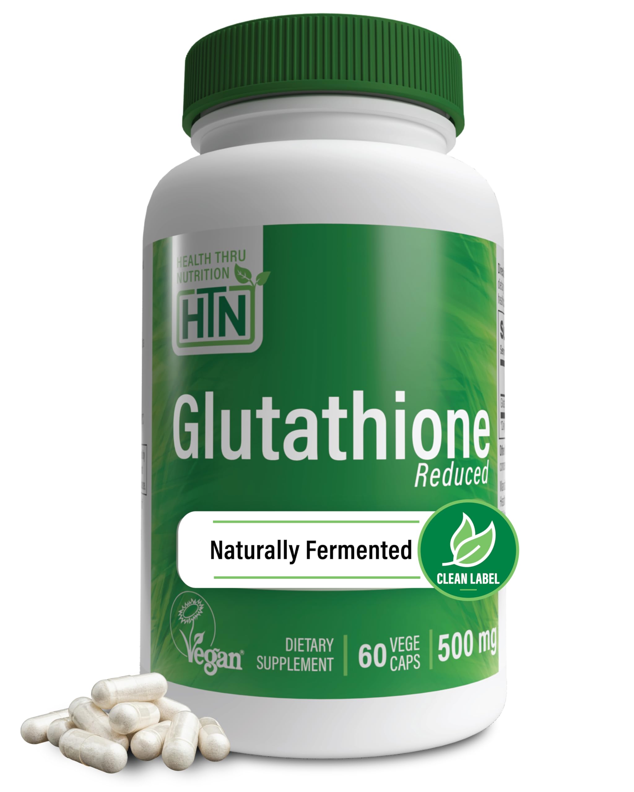 Health Thru Nutrition Glutatión Reducido 500 mg, empaque práctico para uso diario