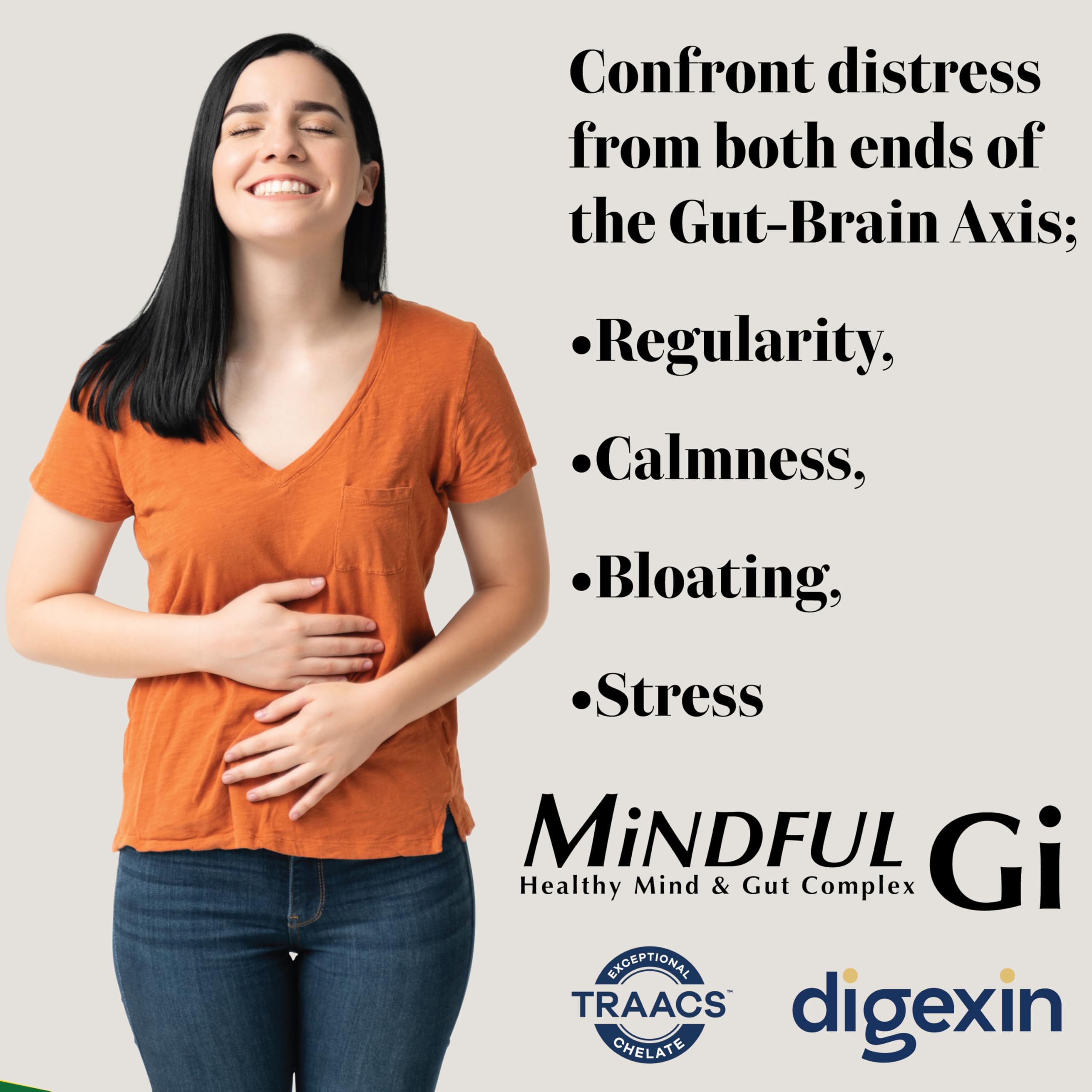Health Thru Nutrition Mindful GI botella en estante, práctico para la rutina diaria.