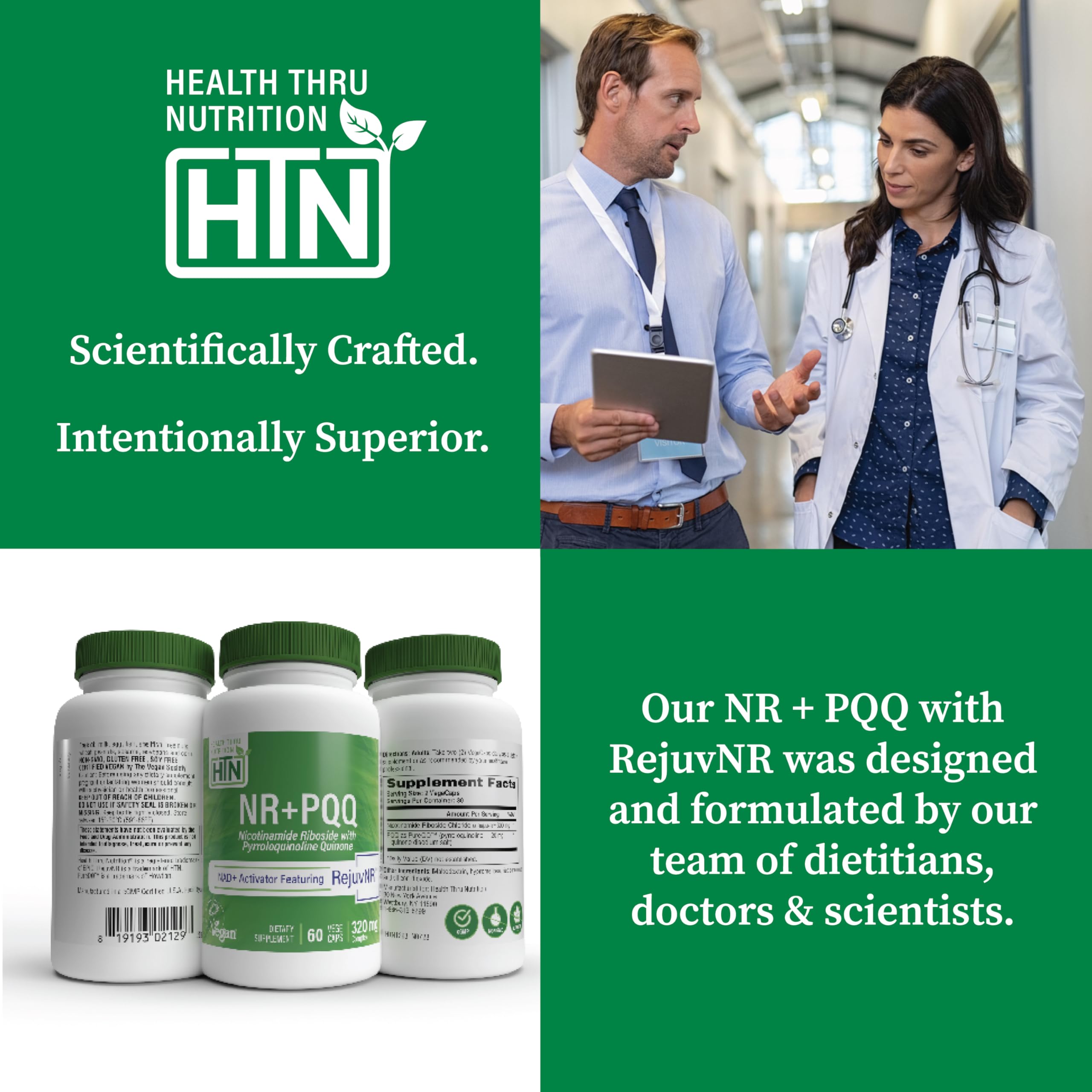 Health Thru Nutrition NAD Activator, dosis diaria recomendada para consistencia.