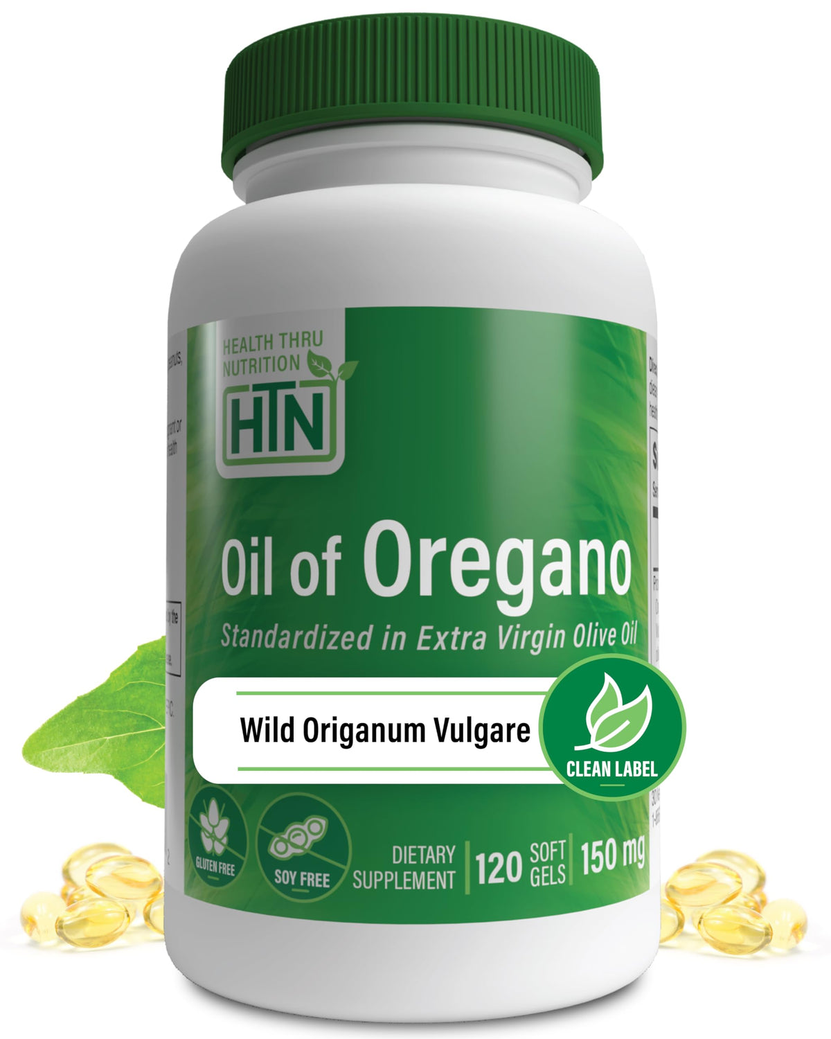 Health Thru Nutrition Aceite de orégano cápsulas mini, para apoyo inmunológico