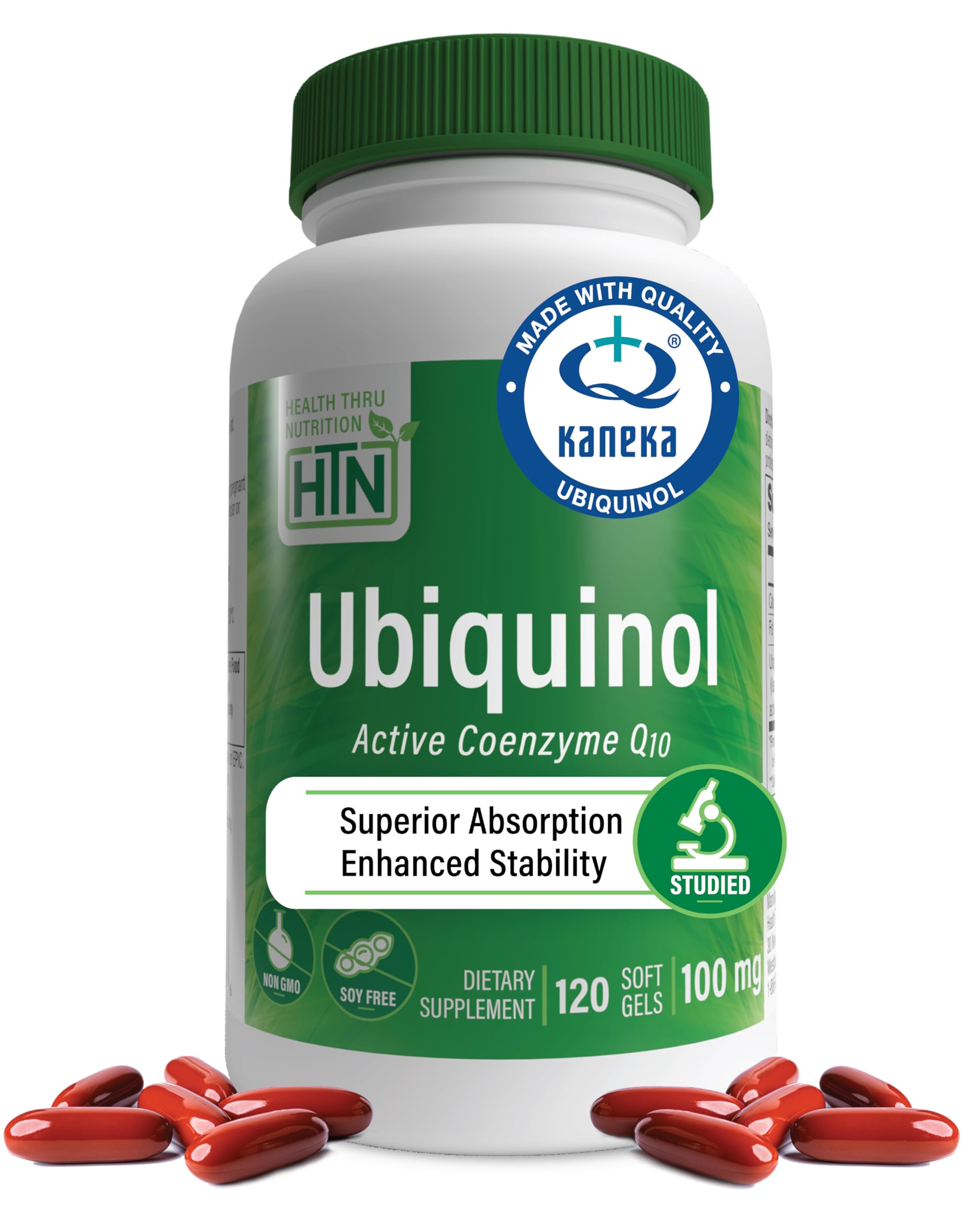Health Thru Nutrition Ubiquinol 100 mg en botella, apoyo de energía diario