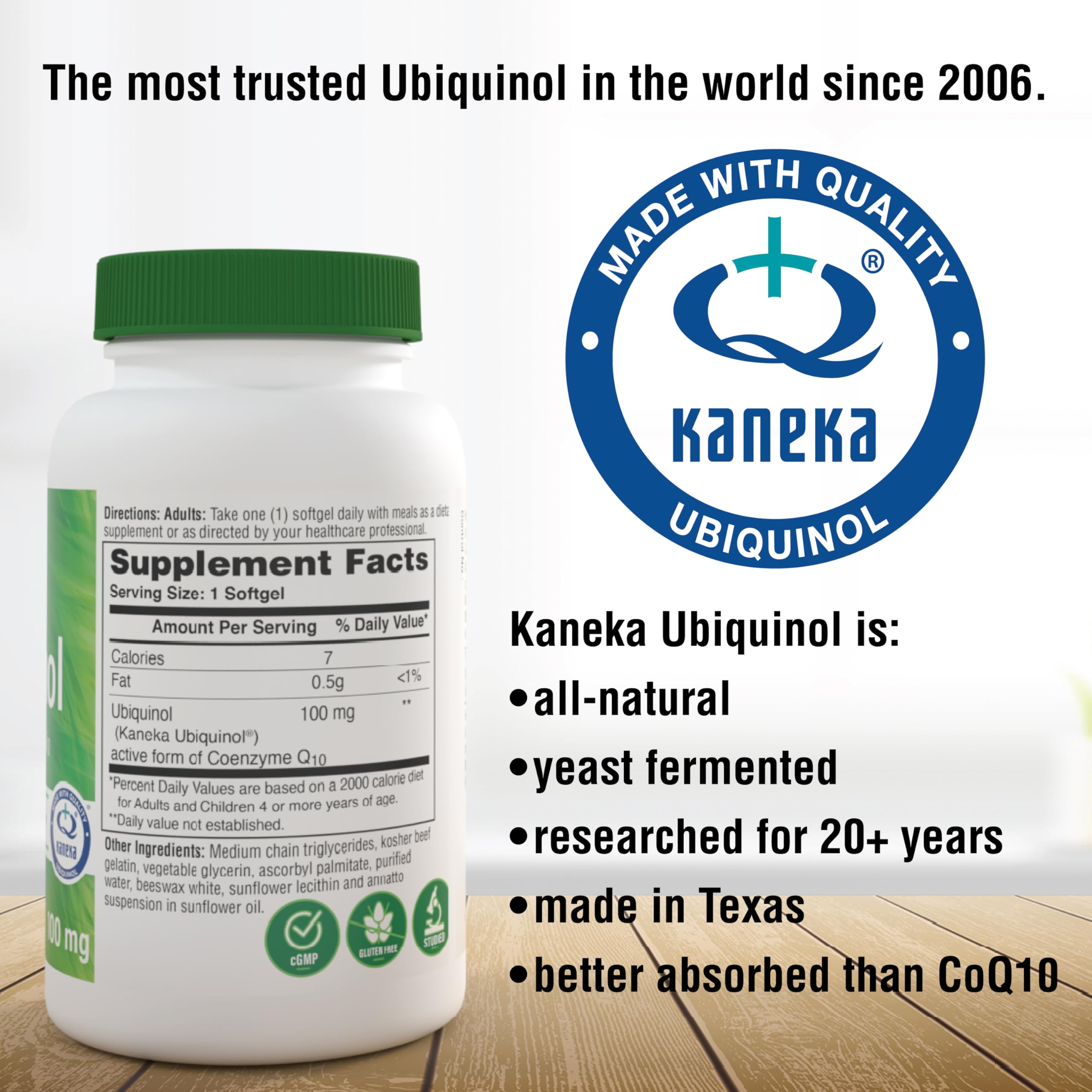 Tapa segura para Health Thru Nutrition Ubiquinol, manejo seguro