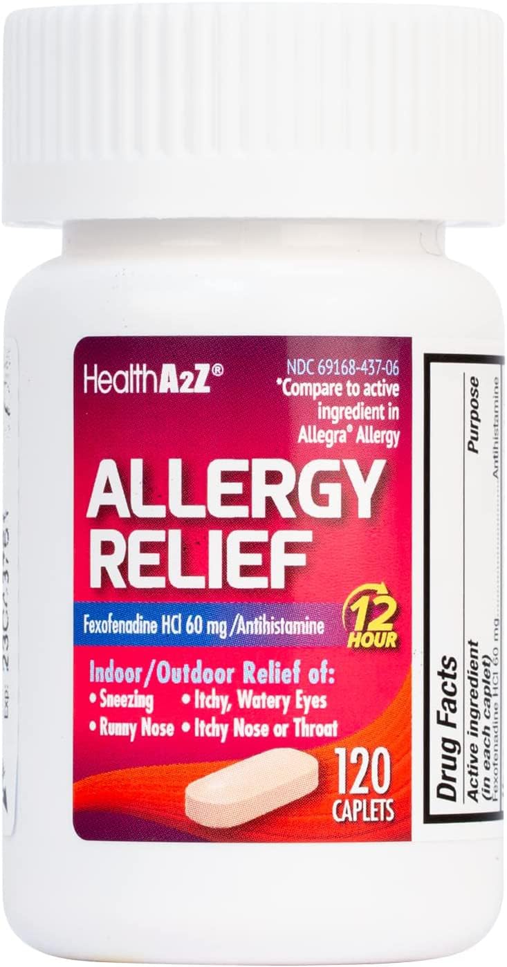 HealthA2Z tableta 60 mg para alivio de síntomas alérgicos.