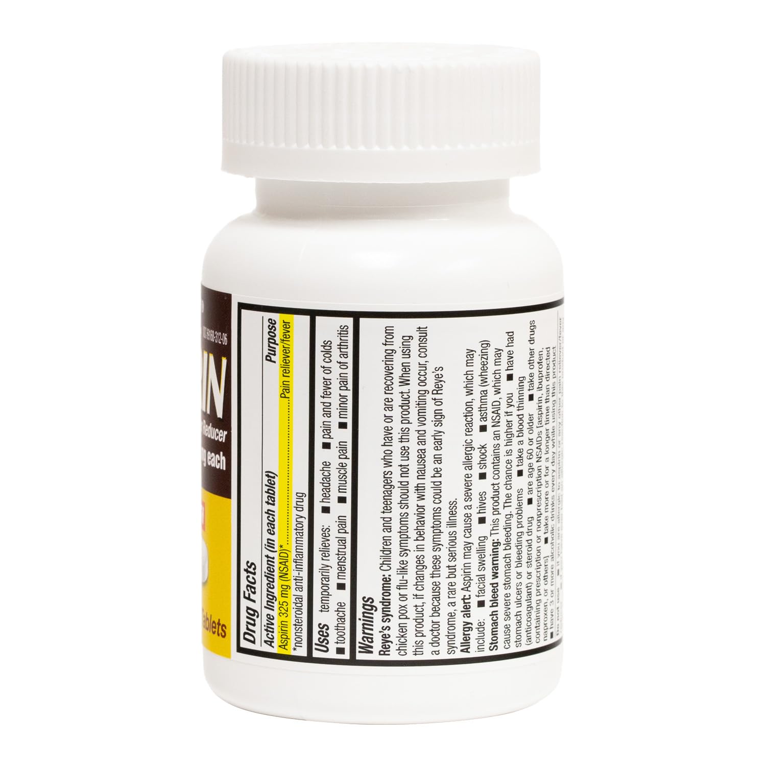 HealthA2Z Aspirina 325 mg, empaque de 120 tabletas, conveniente para el botiquín.