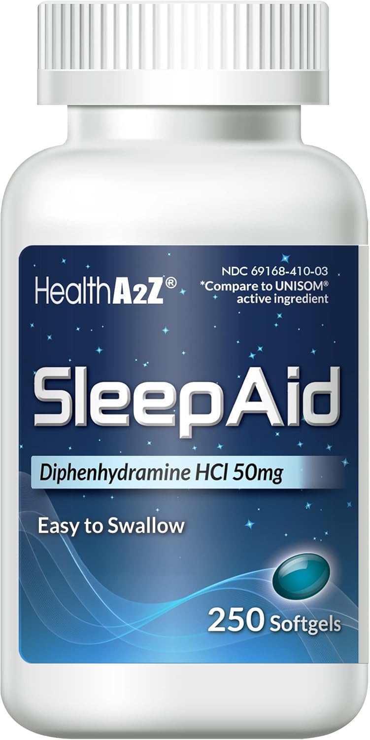 HealthA2Z ayuda para dormir: cápsulas blandas de 50 mg en botella