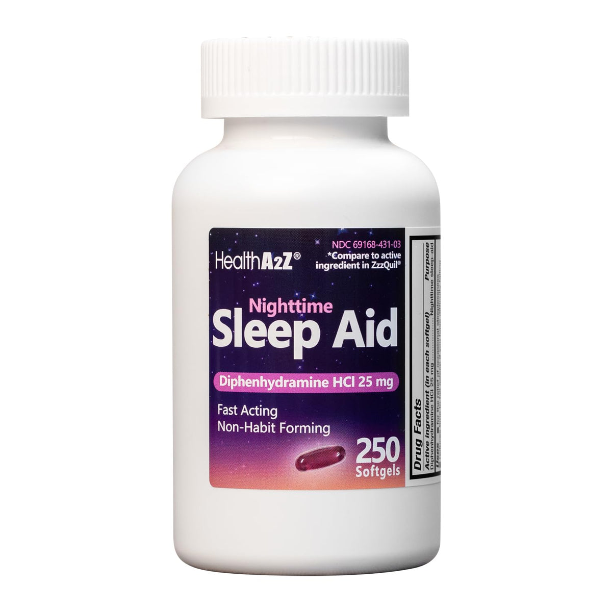 HealthA2Z Sleep Aid cápsulas suaves con difenhidramina 25 mg para conciliar el sueño