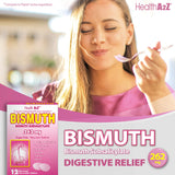 HealthA2Z Bismuto, dosis-262mg, tableta masticable para molestias digestivas.