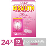 HealthA2Z Bismuto: envase portátil ideal para viaje y control de malestar estomacal.
