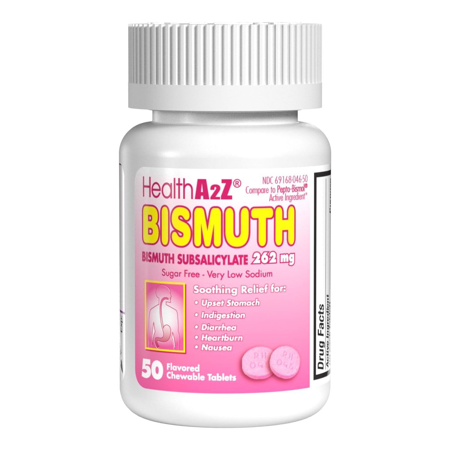 HealthA2Z Bismuth: tabletas subsalicilato 262 mg para alivio digestivo.