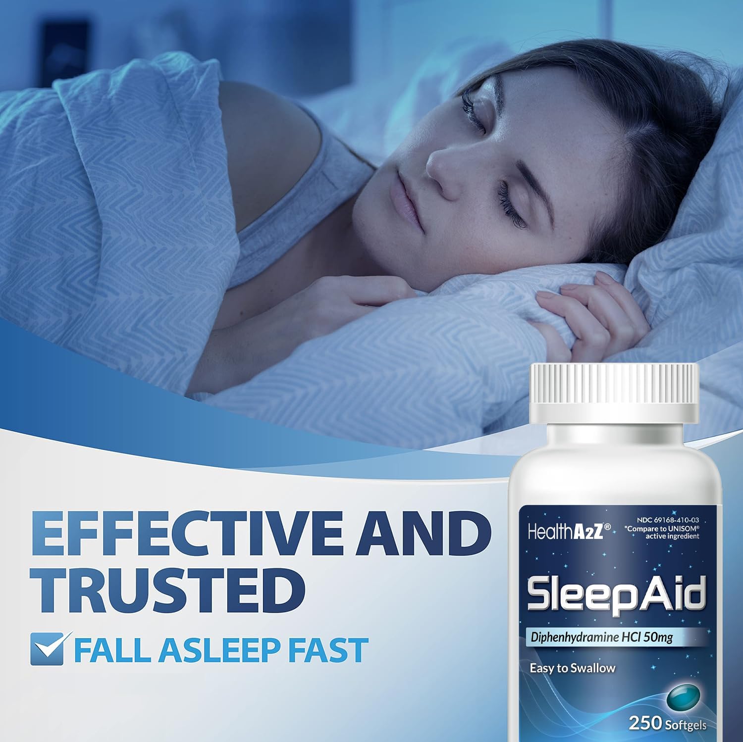 HealthA2Z bote de 250 cápsulas para dormir regular