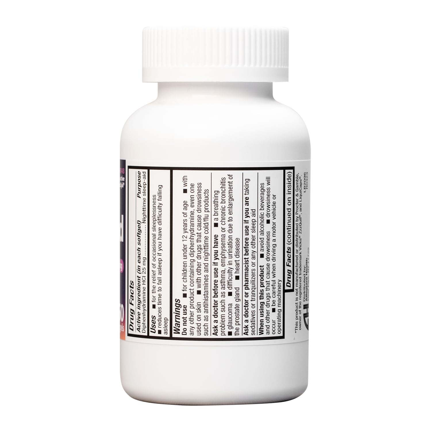 HealthA2Z Sleep Aid botella softgel difenhidramina 25 mg para dormir mejor