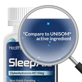 HealthA2Z botella de 50 mg para descanso nocturno.