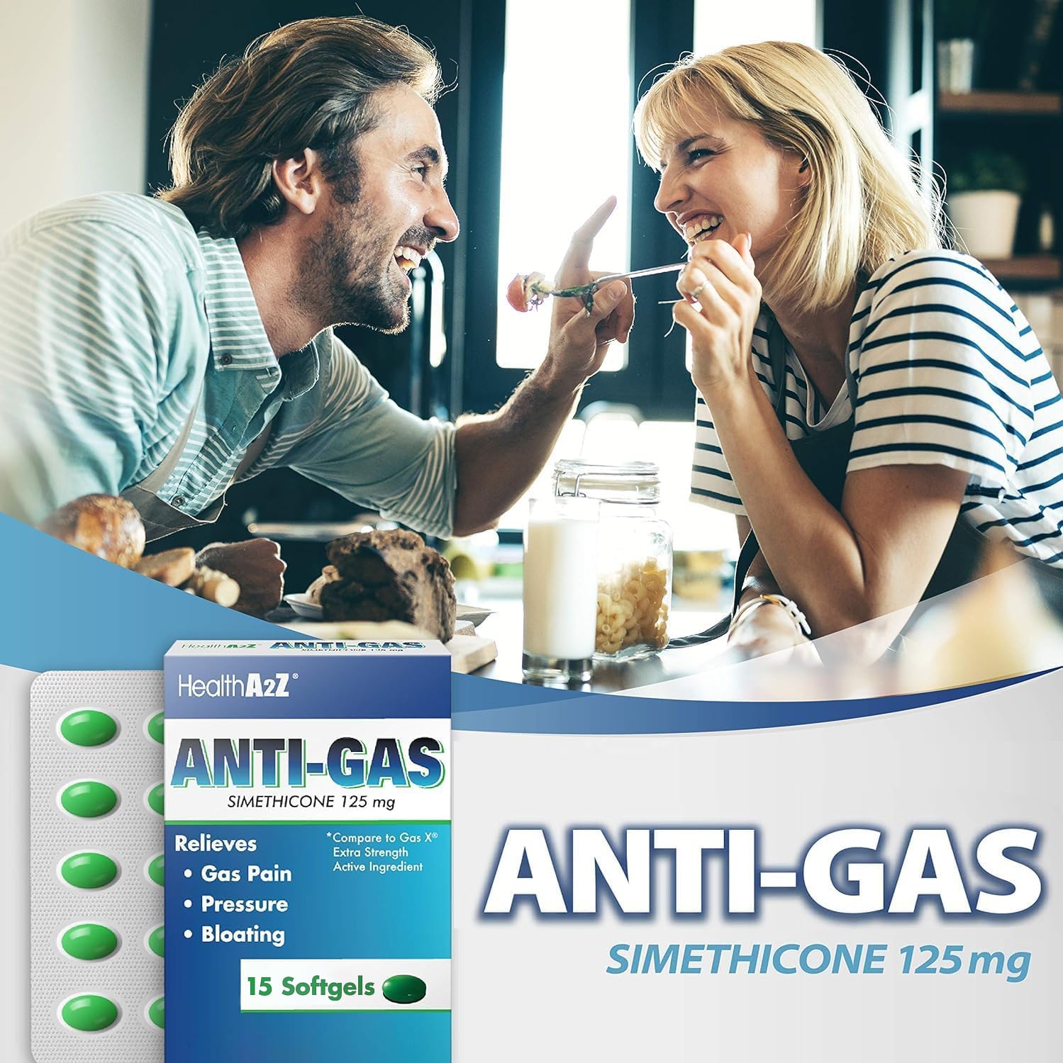 HealthA2Z cápsulas blandas para uso nocturno, confort tras la cena.