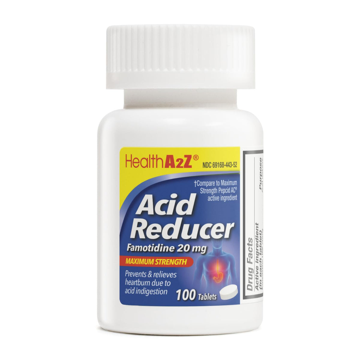 HealthA2Z Famotidina 20 mg, tableta en blíster, alivio del ardor estomacal tras comidas
