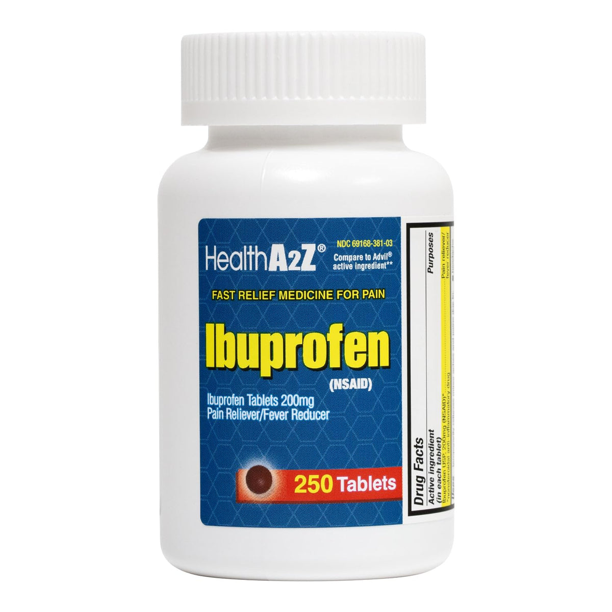 HealthA2Z Ibuprofeno 200 mg caja con cápsulas para dolor ocasional