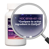 HealthA2Z Sleep Aid contiene 25 mg de difenhidramina para apoyo nocturno