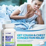 Cápsulas HealthA2Z Mucus Relief, 150 unidades para conveniencia